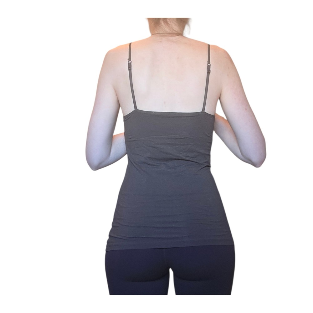 Basic Cotton Camisole Tank Top Brown Spaghetti Strap Layering Essential Women - Picture 3 of 3